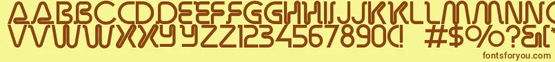 Overdrivelightalternate Font – Brown Fonts on Yellow Background