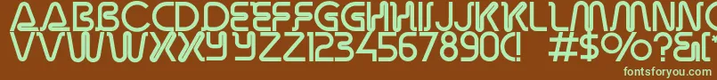 Overdrivelightalternate Font – Green Fonts on Brown Background