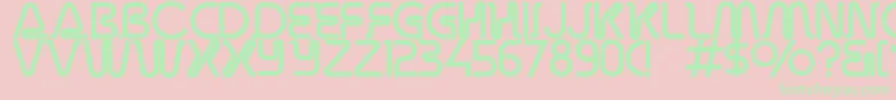 フォントOverdrivelightalternate – ピンクの背景に緑の文字