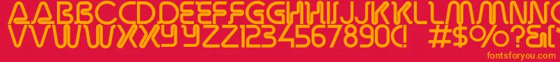 フォントOverdrivelightalternate – 赤い背景にオレンジの文字
