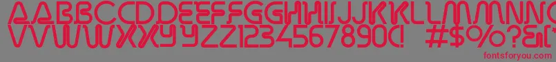 Overdrivelightalternate-Schriftart – Rote Schriften auf grauem Hintergrund