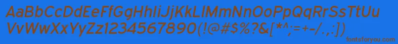 ExpresswayrgItalic Font – Brown Fonts on Blue Background