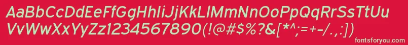 Czcionka ExpresswayrgItalic – zielone czcionki na czerwonym tle
