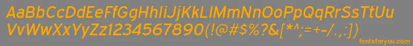 ExpresswayrgItalic-Schriftart – Orangefarbene Schriften auf grauem Hintergrund