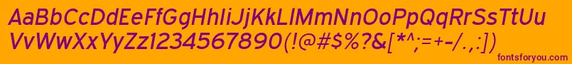 ExpresswayrgItalic Font – Purple Fonts on Orange Background