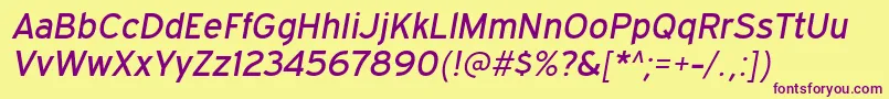 ExpresswayrgItalic Font – Purple Fonts on Yellow Background