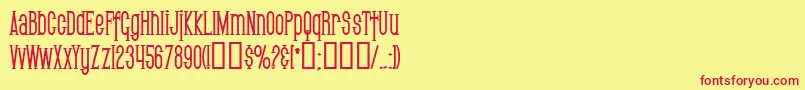 SfGothicanCondensedBold Font – Red Fonts on Yellow Background