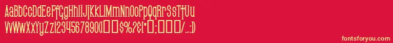 SfGothicanCondensedBold Font – Yellow Fonts on Red Background