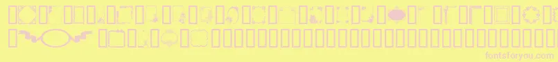 Framesandborders Font – Pink Fonts on Yellow Background