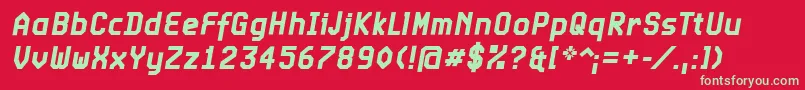 ExpoCondBoldItalic Font – Green Fonts on Red Background