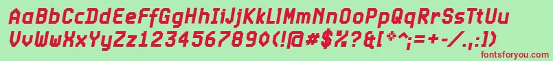 ExpoCondBoldItalic Font – Red Fonts on Green Background