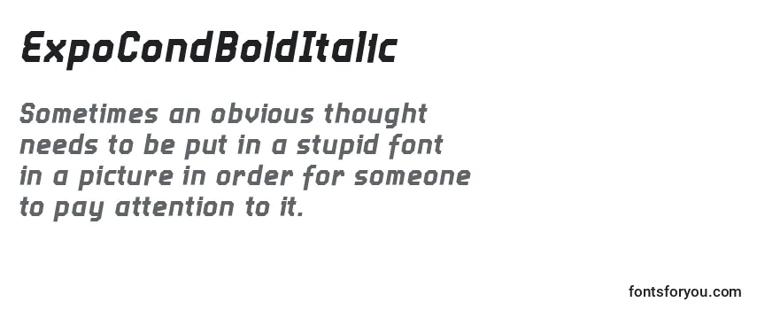 ExpoCondBoldItalic Font
