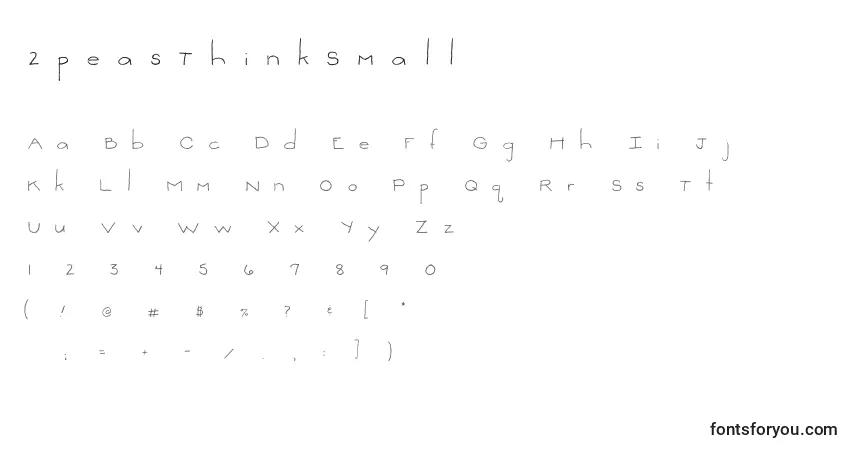 Schriftart 2peasThinkSmall – Alphabet, Zahlen, spezielle Symbole