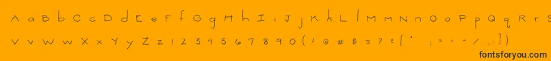 2peasThinkSmall Font – Black Fonts on Orange Background