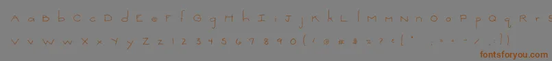 2peasThinkSmall Font – Brown Fonts on Gray Background