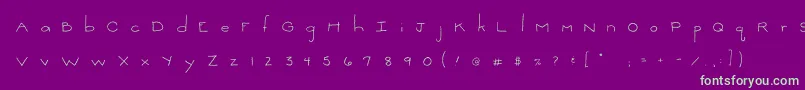 2peasThinkSmall Font – Green Fonts on Purple Background