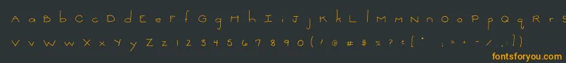 Шрифт 2peasThinkSmall – оранжевые шрифты на чёрном фоне