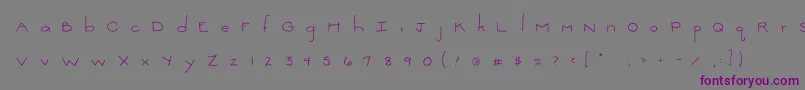 Шрифт 2peasThinkSmall – фиолетовые шрифты на сером фоне