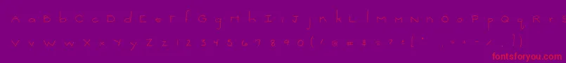 2peasThinkSmall Font – Red Fonts on Purple Background