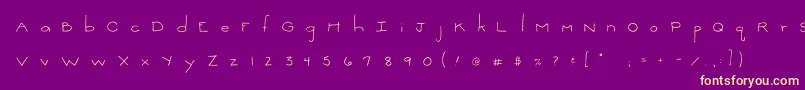 2peasThinkSmall Font – Yellow Fonts on Purple Background
