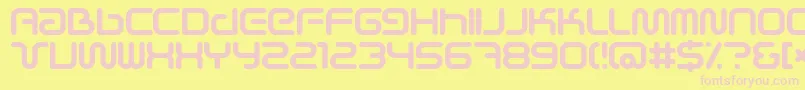 Scifie-fontti – vaaleanpunaiset fontit keltaisella taustalla