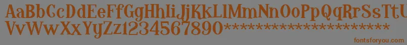 Fonte HopelessHeartDemo – fontes marrons em um fundo cinza
