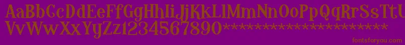 Fonte HopelessHeartDemo – fontes marrons em um fundo roxo