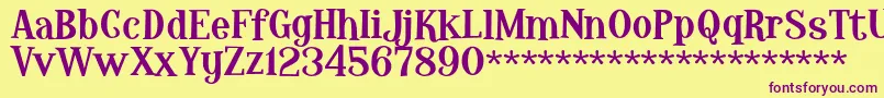 HopelessHeartDemo Font – Purple Fonts on Yellow Background