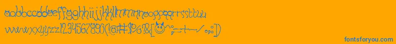 HornyDevilsBv-fontti – siniset fontit oranssilla taustalla