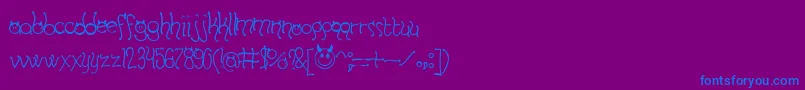 HornyDevilsBv-Schriftart – Blaue Schriften auf violettem Hintergrund