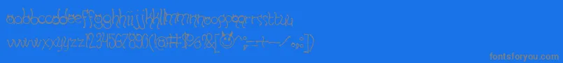 HornyDevilsBv-Schriftart – Graue Schriften auf blauem Hintergrund