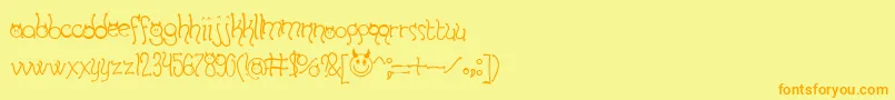 HornyDevilsBv Font – Orange Fonts on Yellow Background