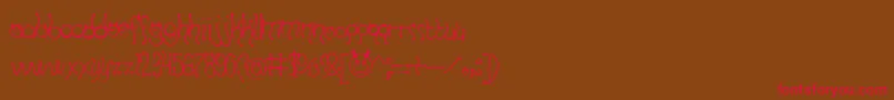 HornyDevilsBv-Schriftart – Rote Schriften auf braunem Hintergrund