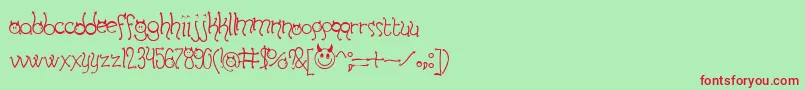 HornyDevilsBv Font – Red Fonts on Green Background