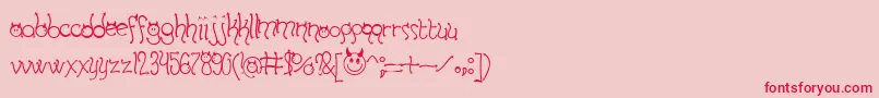 HornyDevilsBv-Schriftart – Rote Schriften auf rosa Hintergrund