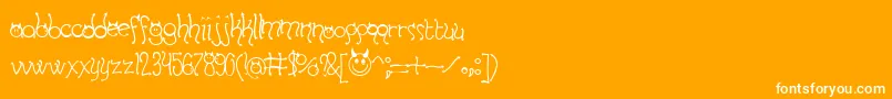 HornyDevilsBv-Schriftart – Weiße Schriften auf orangefarbenem Hintergrund