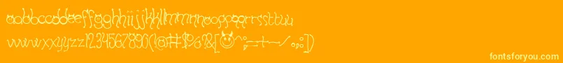 HornyDevilsBv Font – Yellow Fonts on Orange Background