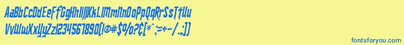 SfIronsidesCondensedItalic Font – Blue Fonts on Yellow Background