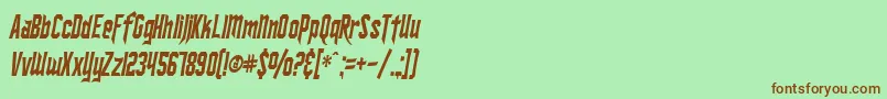 SfIronsidesCondensedItalic Font – Brown Fonts on Green Background