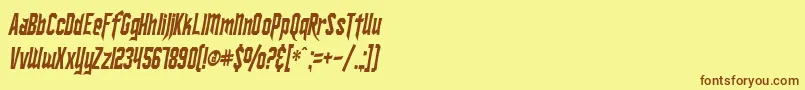 SfIronsidesCondensedItalic Font – Brown Fonts on Yellow Background
