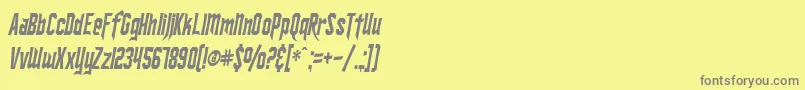 SfIronsidesCondensedItalic Font – Gray Fonts on Yellow Background