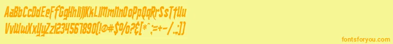 SfIronsidesCondensedItalic Font – Orange Fonts on Yellow Background