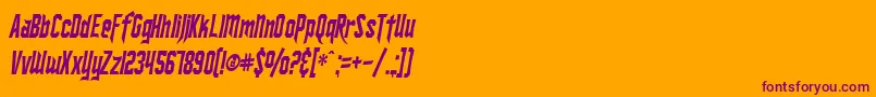 SfIronsidesCondensedItalic Font – Purple Fonts on Orange Background