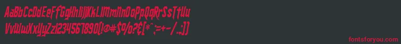 SfIronsidesCondensedItalic Font – Red Fonts on Black Background