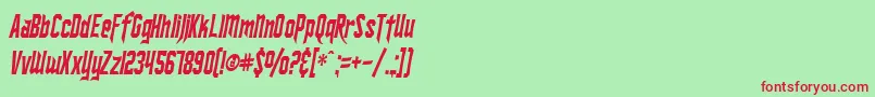 SfIronsidesCondensedItalic Font – Red Fonts on Green Background