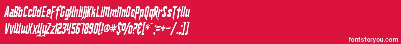 SfIronsidesCondensedItalic Font – White Fonts on Red Background