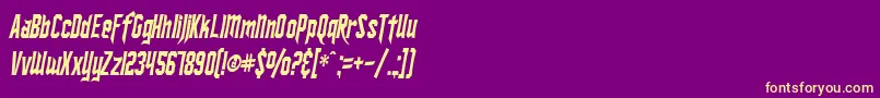 SfIronsidesCondensedItalic Font – Yellow Fonts on Purple Background