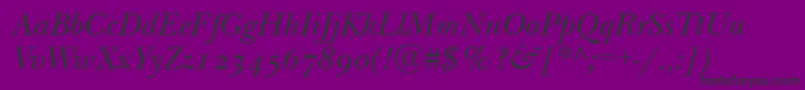 NewbaskervilleodttItalic-Schriftart – Schwarze Schriften auf violettem Hintergrund