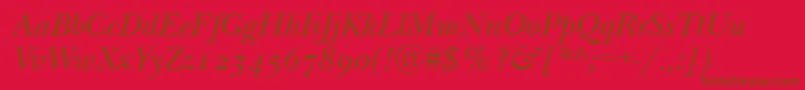 Шрифт NewbaskervilleodttItalic – коричневые шрифты на красном фоне