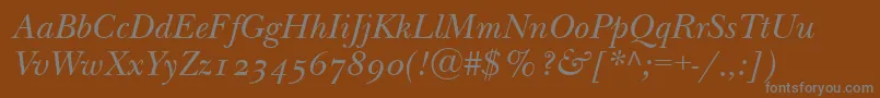 Шрифт NewbaskervilleodttItalic – серые шрифты на коричневом фоне